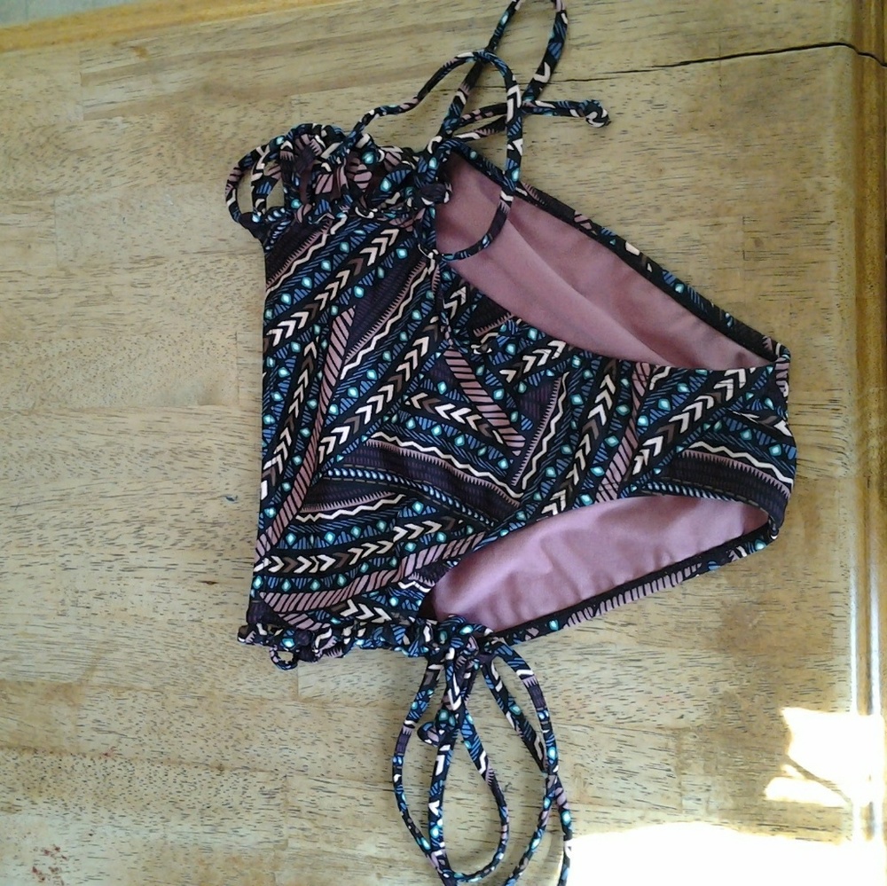 High Waisted Lace up bikini bottoms